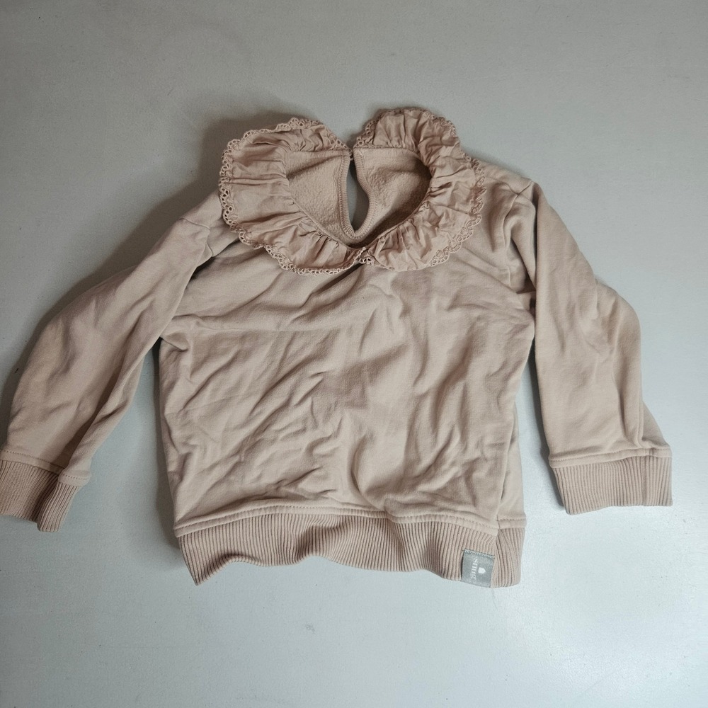 Snug Portuguese Hands Organic Cotton Ruffle Collar Sweatshirt Rose 9 Months‎